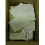 Autographs, a large collection of signed white cards (many 100's), all signatures annotated in