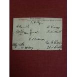 1928/29 Bolton Wanderers, Autographs, an album page, laid down to card, with 11 signatures