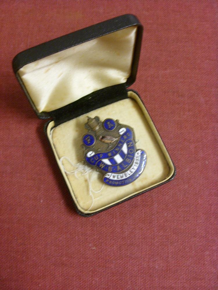 1931 FA Cup Final, West Bromwich Albion, FA Cup Winners, and promoted from Division 2, enamel badge,