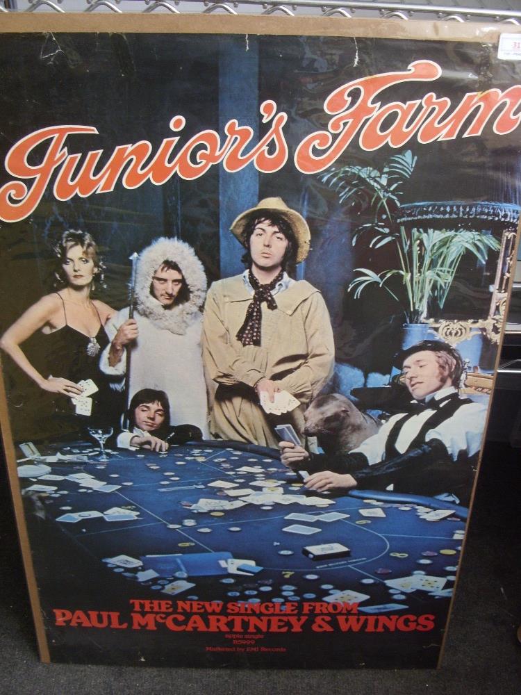 Pop Music, Paul McCartney & Wings, 'Junior Farm', an LP Record promotional poster
