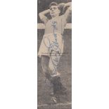 DUNCAN EDWARDS Newspaper cutting picture of Duncan taking a throw in and signed in ink "Duncan