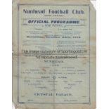 NUNHEAD - CRYSTAL PALACE 1914 Single sheet Nunhead home programme v Crystal Palace Reserves, 24/10/