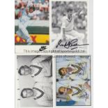 CRICKET AUTOGRAPHS Eight signed items including postcards signed by Clyde Walcott, Don Bradman,