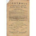 DULWICH - SPORTSMAN's BATTALION 1915 Two page Dulwich Hamlet home programme v Sportsmans