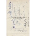 PRESTON NORTH END 1948/9 AUTOGRAPHS An album sheet with 8 signatures including Finney, Waters,