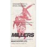 ROTHERHAM - MAN UTD 76-77 Four page Rotherham programme v Manchester United, 10/8/76, benefit