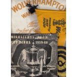 FA CUP FINAL 1960 Collection of four souvenirs from the 1960 Cup Final, Wolves v Blackburn