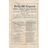 FA CUP FINAL Daily Express Songsheet for the 1927 FA Cup Final Arsenal v Cardiff City at Wembley.