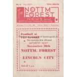 NOTTM FOREST 44 Forest home programme v Rotherham, 11/11/44, minor folds. Generally good