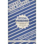 1931/32 QPR v SOUTHEND UTD Official programme for the Third Division South fixture played 5 December