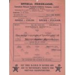 TOTTENHAM V CHELSEA 1946 Single sheet programme for the Friendly at Tottenham 2/3/1946, slightly