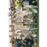 ENGLAND CRICKET AUTOGRAPHS 1998 A colour 12" X 8" team group celebrating winning a Test Match v