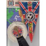 WORLD CUP 1966 Three items relating to the 1966 World Cup in England. An England rosette, a