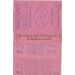 DULWICH HAMLET A collection of 4 Dulwich Hamlet Reserve programmes all single sheets v Tufnell