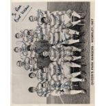 QPR 1967 Black and white QPR team group photograph, 10" x 8", titled QPR - Wembley 1967 and signed