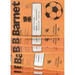 BARNET 1970s Seventy five Barnet home programmes, 1970s, includes 21 x 73/4, 12 x 75/6, 7 x 76/7,