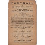 DULWICH - SHEPHERD'S BUSH 1913 Single sheet Dulwich Hamlet home programme v Shepherd's Bush, 20/12/