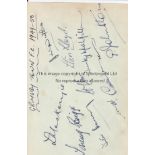 GRIMSBY TOWN 1949/50 AUTOGRAPHS An album sheet with 9 signatures including Mackenzie, Briggs, P.