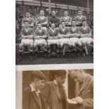 FOOTBALL PHOTGRAPHS Eight Press photographs including 3 originals:10" X 8" b/w/ Manchester United