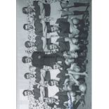 DENIS LAW 1978 B/W 12” x 8” photo, showing Torino players including Denis Law and Joe Baker posing