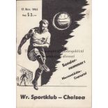 WIENER SPORTKLUB - CHELSEA Programme Wiener Sportklub v Chelsea, 17/11/65, Fairs Cup. Scarce.24 page