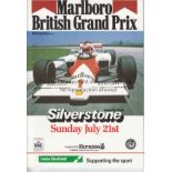 1985 BRITISH GRAND PRIX Race programme for the Silverstone Grand Prix 19-21/7/1985. Good