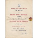 WARTIME -EGYPT Programme for the Annual Football match for the Brig Crystall Cup between British