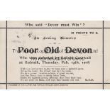 RUGBY - 1908 Postcard titled "Poor Old Devon" - Who said Devon must win ?. Poor old Devon were