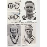 CRICKET AUTOGRAPHS Four signed b/w postcards including J. Birkenshaw of Leicestershire, AK