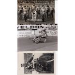 SPEEDWAY PHOTOGRAPHS Fifty b/w photos from 1950's onwards, the largest being 7" X 5" with the