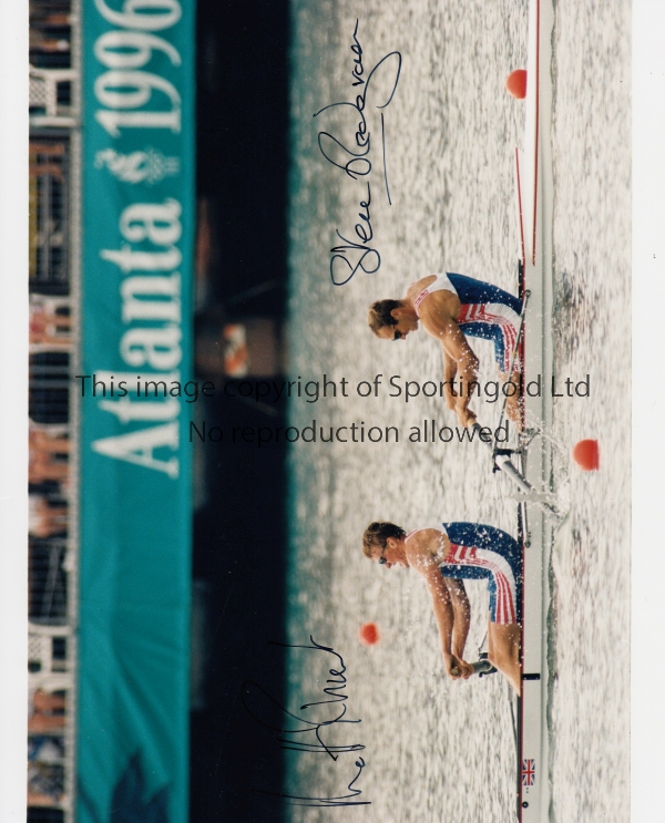 STEVE REDGRAVE / MATTHEW PINSENT / AUTOGRAPHS A colour 10" X 8" photograph of both rowers