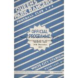 1931/32 QPR v TORQUAY UTD Official programme for the Third Division South fixture played Boxing