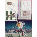 ENGLAND AUTOGRAPHS Five 10" X 8" colour photographs signed by John Barnes all relate to England's