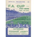 GATESHEAD - STOCKPORT 51 FA Cup Second replay programme at Hillsborough, Sheffield Wednesday,