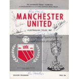 MANCHESTER UNITED 1967 Signed programme for the Manchester United tour of Australia 1967.