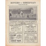 DONCASTER - HIBERNIAN 52 Doncaster home programme v Hibernian, 4/3/52, friendly, minor fold.