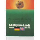 EUROPEAN CUP FINAL Programme from the 1975 European Cup Final Bayern Munich v Leeds United in Paris.