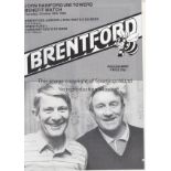 BRENTFORD V ARSENAL 1986 Programme for the John Rainford and Jim Towers Benefit match when Arsenal