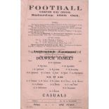 DULWICH - CASUALS 1920 Single sheet Dulwich Hamlet home programme v Casuals, 16/10/1920, Isthmian