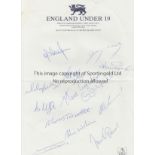 ENGLAND AUTOGRAPHS 1994 An England Under 19 letterhead sheet signed by 13 players plus a TCCB