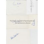 CRICKET AUTOGRAPHS Signed white cards including Rhodes, Benaud, Hutton, Washbrook, Oakman,