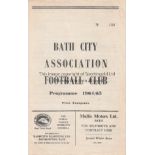 ARSENAL Programme for the away first team friendly v. Bath City16/12/1964. Good