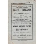 IRELAND - ARMY 46 Programme Army v Ireland, 15/4/45, at Dalymount Park, Dublin, 16 page programme,