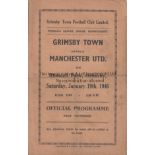 GRIMSBY - MAN UTD 45-6 Grimsby home programme v Manchester United, 19/1/46, four page issue,