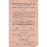 DULWICH - CASUALS 1919 Single sheet Dulwich Hamlet home programme v Casuals, 29/11/1919, Isthmian