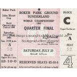 WORLD CUP 66 - SUNDERLAND Scarce match ticket for World Cup 66 Quarter Final match at Roker Park,