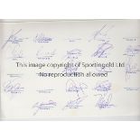 GERMANY 2002 White fold over cards with17 signatures of the Germany football squad v Wales, 14/5/