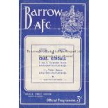 BARROW- PRESTON 55 Barrow home programme v Preston, 28/4/55, Lancashire Cup Semi-Final, folds, a