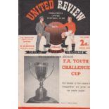 YOUTH CUP FINAL 1955 Manchester United home programme v West Brom, 27/4/55 at Old Trafford, Youth