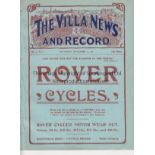 ASTON VILLA 1906 Official Aston Villa programme, volume 1 number 13 dated November 17th 1906,